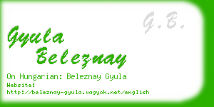 gyula beleznay business card